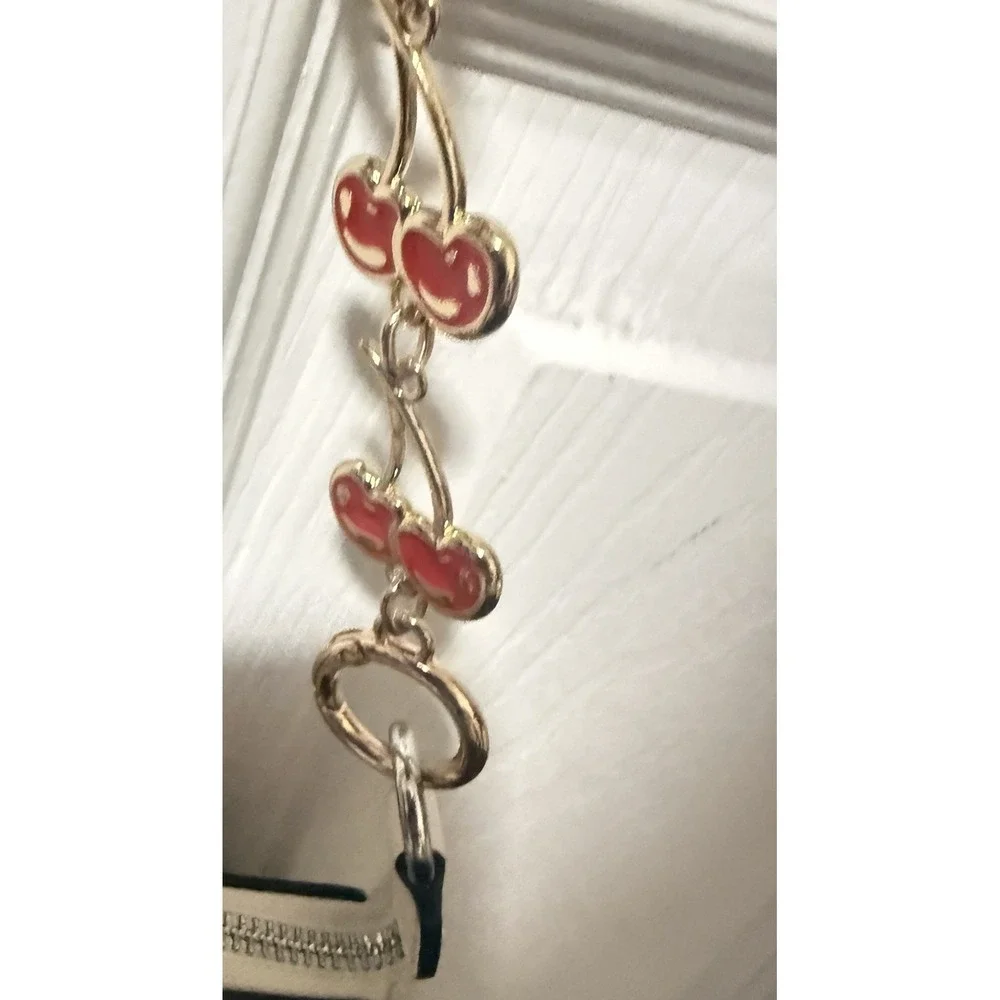 coach Chalk White nolita 19 Red cherry print With Cherry Strap Extender